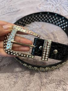 Rhinestone Studded Belt