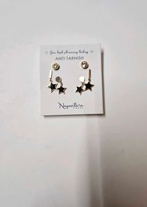 3 Pair Of Anti Tarnish Gold Earrings