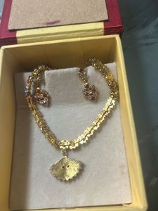 Elegant CZ &amp; Ruby Necklace Set