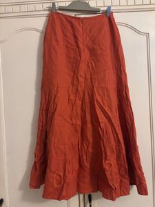 Marks &amp; Spencer Orange Embroidered Skirt