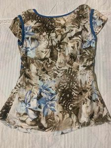 Floral Print Wrap Top