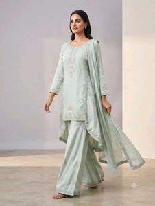 Elegant Mint Green Embroidered Kurta Set
