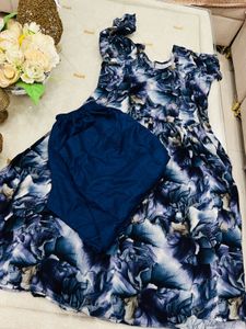 Blue Floral Print anarkai Kurta Set new
