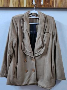 Suede Blazer Jacket Set