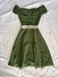 Chic Off-Shoulder Green Dress