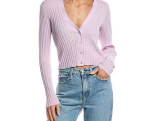 Lilac Knit Cropped Cardigan
