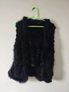 Black Fuzzy Vest