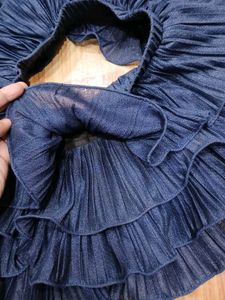 Navy Blue Tiered Mini Skirt