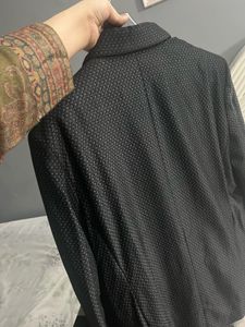 Men's Black Textured Blazer