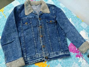 Stylish Denim Sherpa Lined Jacket