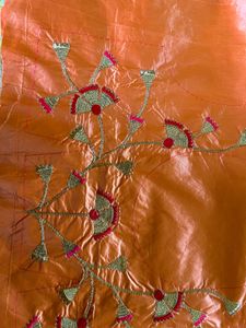 Elegant Orange Embroidered Lehenga Set