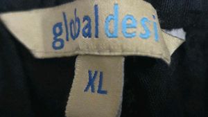 Global Desi Embroidered Black 3/4th pants