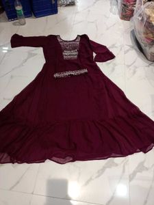 Elegant Maroon Embellished Ethnic Gown xl