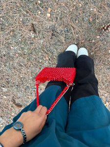 Red Beaded Handbag