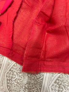 Beautiful Red &amp; Gold Brocade Saree