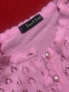 Pink Embellished Cardigan