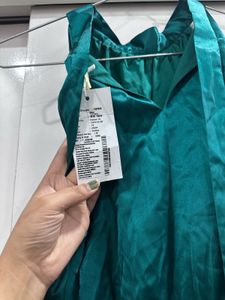 Elegant Teal Halter Dress