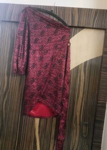 Sparkling Red One-Shoulder Dress