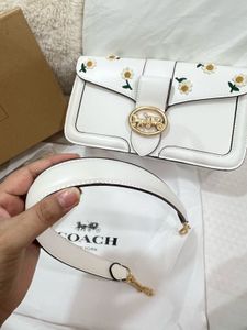 Coach Daisy Print White Crossbody Bag