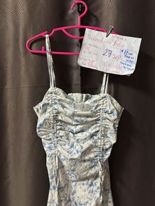 Cute Ruched Floral Mini Dress32-34