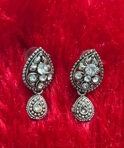 Elegant Silver Tone Drop Earrings