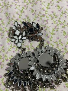 Bohemian Mirror Work Earrings