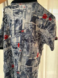 London Themed Graphic Polo Shirt