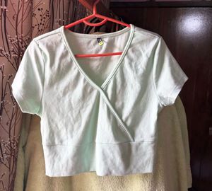 Mint Green Wrap Crop Top