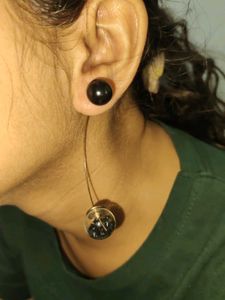 Beaded thread earrings
