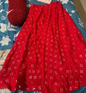 Red Ethnic Skirt