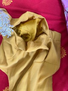 Embroidered Mustard Yellow Saree