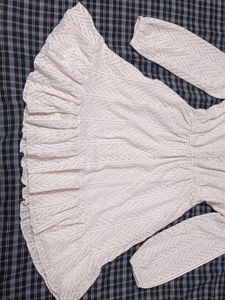 Off white A line lace dress