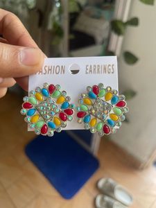 Silver Multi-colour Studs 🌈