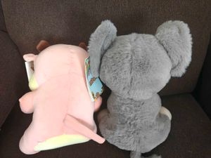 Cute Plush Toy Set - Cow &amp; Elephant