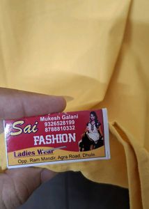 Yellow Embroidered Neck crop top