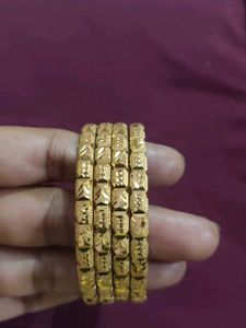 Elegant Gold-Plated Bangles Set
