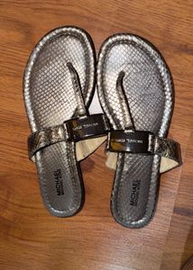 Michael Kors Metallic Thong Sandals