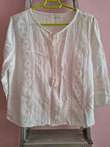 White Embroidered Blouse