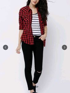 Chic Plaid Shirt 🍒🎀
