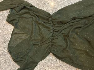 Chic Olive Green Mini Dress