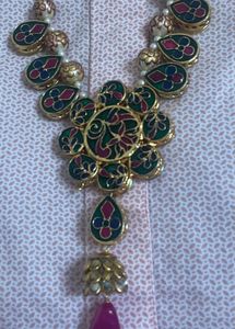 Elegant Kundan & Meenakari reversible Necklace Set