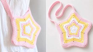 Crochet Star Sling Bag - Pink &amp; Yellow