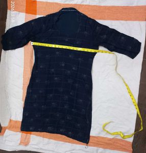 Navy Blue Printed Kurta