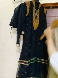 Elegant Black frock chudidar
