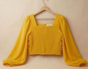Boho Yellow Crochet Crop Top