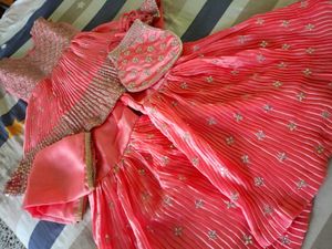 Stunning Coral Lehenga Choli Set
