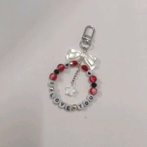 Handmade "I Love You" Beaded Keychain