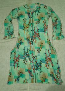 Green Floral Print Kurti