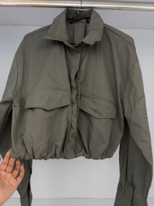 Zara originally Olive Cropped Utility Jacket