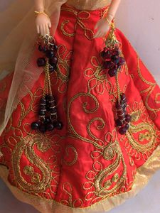 Red Lehenga Choli for Barbie Doll